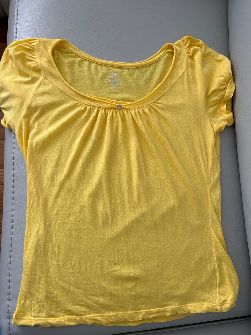 Mossimo Supply Co. Yellow Short Sleeve Scoop Neck Top